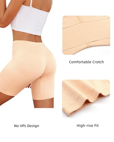Image of voenxe Cotton Bike Shorts Women Underwear,Short for Under Dress Anti Chafe