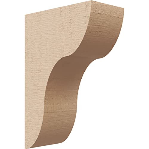 3"W x 6"D x 9"H Classic Carmel Rough Cedar Woodgrain TimberThane Corbel, Primed Tan