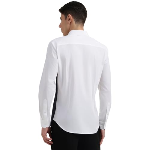 Image of United Colors of Benetton Slim Fit Semi-Cutaway Collar Colorblocked Shirt - 26P5CB104PLNI901