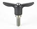 Morton Adjustable T-Handle THP-3027SS, Black Plastic Handle, 1.98" Handle Diameter, 10-32 Stainless Steel Thread, 1.25" Thread Length