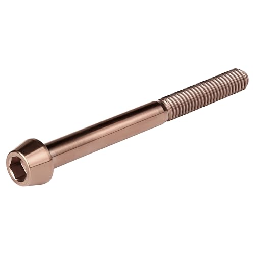 Image of Titanium Ti Bolt M5x9 16 18 20 25 30 35 40 45 50 55 60mm Tapered Head Screws Pack of 4 (M5x55mm, Bronze)