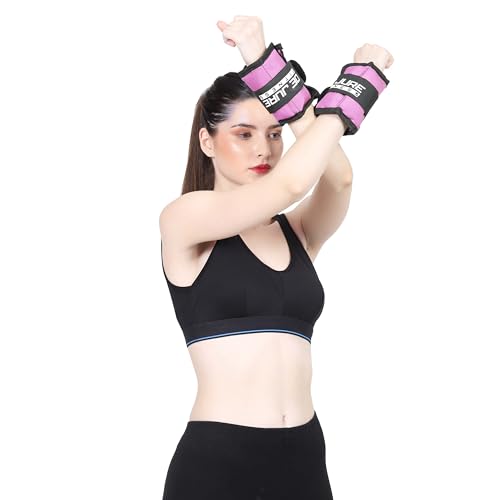 Image of De Jure Fitness Adjustable Ankle & Wrist Weights Pair (0.5KG x 2) for Men & Women | Strength Training, Walking, Running, Workout, Yoga | Comfortable, Durable | Pink - 1KG