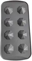 Forma de Gelo Silicone 8 Cubos Formato Diamante Multiuso Flexível Prática Reutilizável Durável Suporta Altas Temperaturas Fácil de Remover o Gelo e Lavar