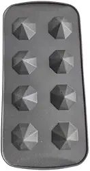 Forma de Gelo Silicone 8 Cubos Formato Diamante Multiuso Flexível Prática Reutilizável Durável Suporta Altas Temperaturas Fácil de Remover o Gelo e Lavar