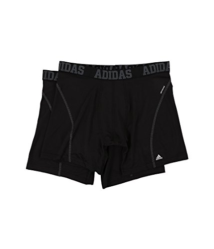 adidas mens Sport Performance Climacool Boxer Brief Underwear (2-Pack), Black/ Grey Black/ Grey, Small