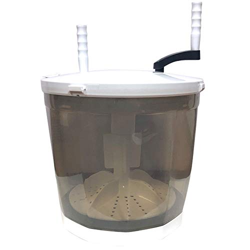Mini Waschmaschine, 2-In-1-Mini-Handwaschmaschine, Tragbarer Handgekurbelter Nichtelektrischer Waschtrockner Für Bis Zu 2 Kg,Grau
