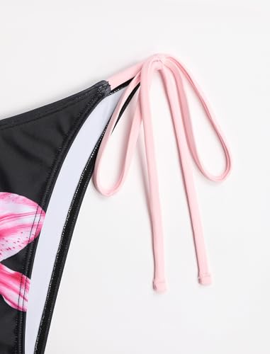 Image of ZAFUL Women's Polka Dot Bikini Set Double Layer Halter Swimsuit Colorblock Side Tie 2 Piece Bathing Suit