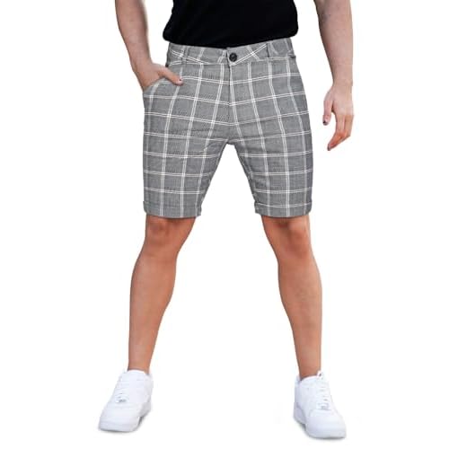 GINGTTO Mens Casual Dress Shorts Stretch Slim Fit Quick Dry 9 Inch Inseam 28 Black