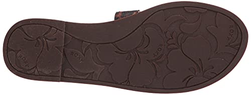 Roxy Women's Wyld Rose Slip On Slide Sandal, Dk Chocolate/Leopard, 8 #TOP3