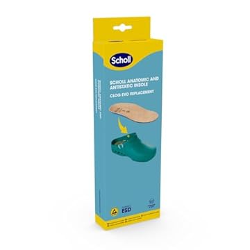 Scholl Solette Anatomiche e Antistatiche, Solette Unisex per Clog Evo, Taglia 39-40, Confezione da 1 paio