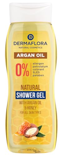 Dermaflora Argan Oil Shower Gel – 250ml | Nourishing Body Wash for Dry & Sensitive Skin | With Natural Argan Oil & Vitamin E | Gently Cleansing, Moisturizing, Vegan & Cruelty-Free Formula