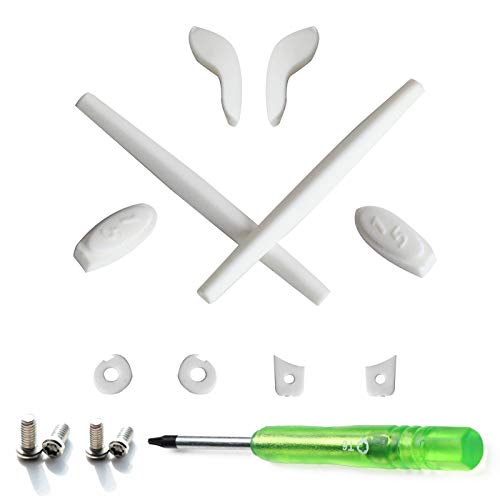 Mryok イヤーソック&ノーズパッド ホワイ、ネジ&ネジ回し グリーン対応Oakley Juliet