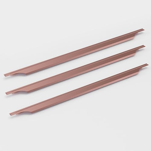 Image of Plantex Profile Handle for Kitchen Cabinet /30 Inch Aluminium Drawer Profile Handle /Wardrobe Pull Handle for Home /Office /Hotel - Pack of 3 (Rose Gold)