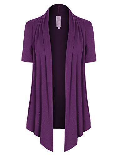 Image of MixMatchy Women's Lightweight Short Sleeve Draped Open Front Cardigan Vest