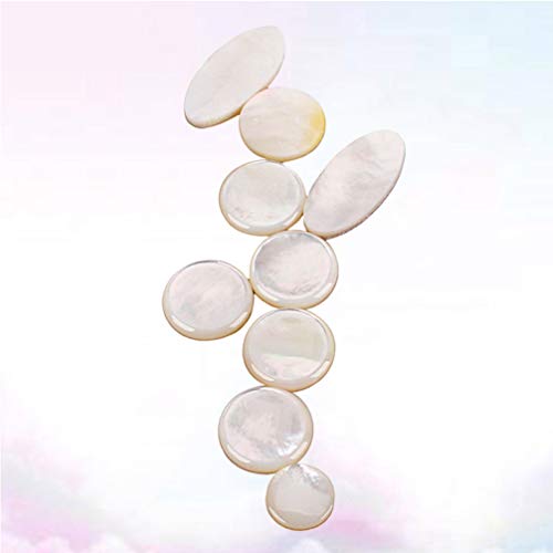 EXCEART Saxophon Zubehör - 9-teilige Tasten für Saxophon - Weiß, Kunststoff, C-Dur, Poliert, Antik