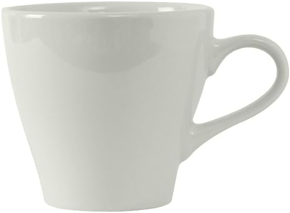 Tuxton China BEF-1608 Cappuccino Cup, 16 oz., 4-1/2" Dia. x 4-1/8"H, Microwave & Dishwasher Safe, Oven Proof, Fully vitrified, Ceramic, DuraTux, Europa, American White/Eggshell, Case of 24