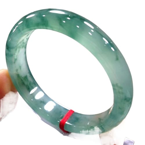 冰款式翡翠 Good Luck Wealth Bracelet 手镯女缅甸老坑飘绿花正圈 Bracelet Wealth Lucky 玉镯子女款 2811