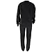 amropi Trainingsanzug Damen Pullover Sweatshirt und Jogginghose Warm Vlies Kleidungsset (Schwarz,S)
