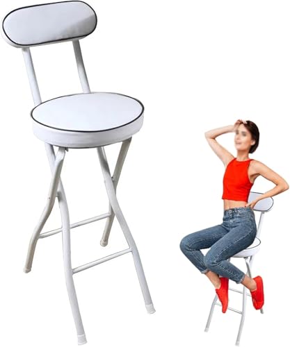 Tabouret de bar pliant avec dossier rembourré et chaise haute de cuisine