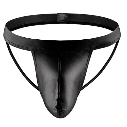 Mendove Men's Patent Leather Jockstrap, Open Back Sexy Panties Lingerie Under for Men3
