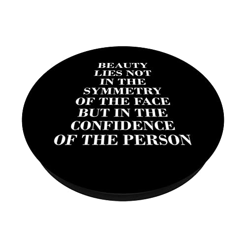 Natural Beauty No Buccal Fat Romover Quote PopSockets Swappable PopGrip, Black - Image 2