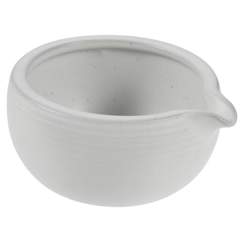 PRETYZOOM Ceramic Bowl with Spout Traditional Tea Bowl for Ceremony Elegant White Design for Tea Lovers and Enthusiasts