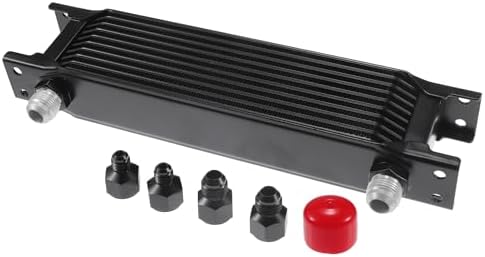 Refroidisseur D'Huile De Transmission 10 Rangées - Radiateur Moteur Universel En Alliage Aluminium, Avec Adaptateurs 6AN Et 8AN, Pour Camion, Camping-car, Remorque