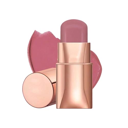 3 In 1 Blush Stick For Cheeks Lips Eyes, Luxuriously Creamy & Blendable Colour, Waterproof Lightweight Cream Blush for Cheeks Lips Eyes, Face Blush, Moisturing Cream Bronzer Blusher (F, 1)