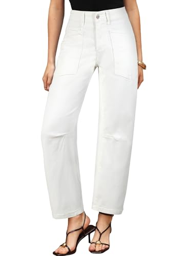 Image of EVALESS Barrel Jeans Women Baggy Stretchy Cropped Denim Pants