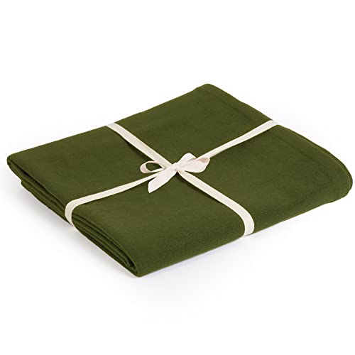 Couverture de yoga contre le froid et le mal de dos en coton bio vert Yoga Studio Ys