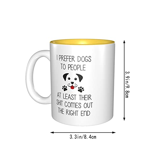 Taza de café divertida con texto en inglés "I Prefer Dogs to People Dog Mum Dog Lover", regalo de regalo para amantes de los perros, taza de café de color interior, taza de té Yellowmugs - Imagen 6