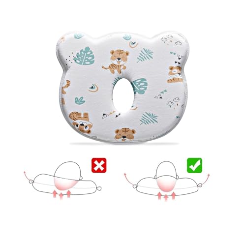 Image of Car Seat Head Support Cushion for Stroller Soft Breathable Travel Support (Tiger)