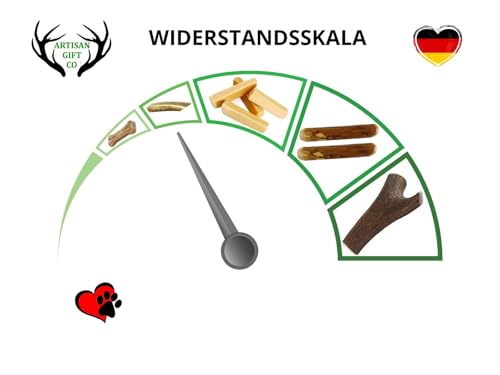 ARTISAN GIFT CO Rothirsch Geweih Hunden Kausnack Halbe Stange für Welpen oder Hunde - Mindestgewicht 51 Gramm (M - 1 stück)