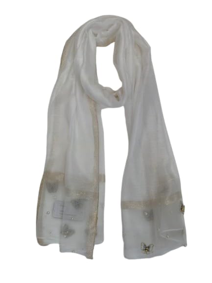Soft Cotton Polyester Stole with Butterfly Design, Elegant Evening Scarf for Women,Stole For girls,Fashion Scarf,dupatta-image-22