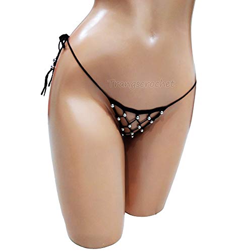 Trangscrochet Crochet Extreme Micro G-string See Through Bikinis For Women Sexy Fishnet Bikini Set3