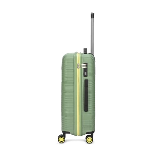 Image of Skybags Swirl Check-in Trolley Bag 65cm | Medium Hard Luggage | 8 Wheels Suitcase for Travel | 3-Digit Combination Lock with Anti-Theft Zipper | Polypropylene | 3 Years Warranty - Unisex (Green)