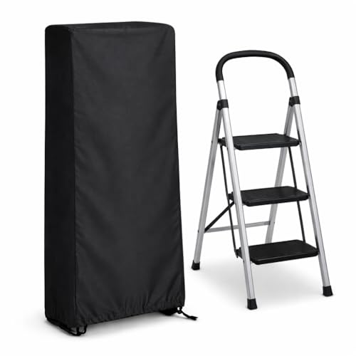 Image of EDRAK Foldable 2 & 3 Step Ladder Cover | Dustproof & Waterproof Protective Cover for Step Ladder | Heavy Duty Fabric | Drawstring Closure | Easy to Store & Wash