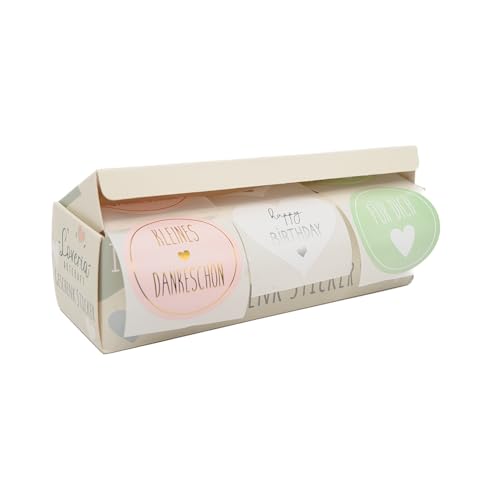 Loveria Sticker Set mit Motto | 150 Sticker mit Motto Für Dich Happy Birthday Kleines Dankeschön je 50 Stück | ideal als Geschenk | 4 5cm