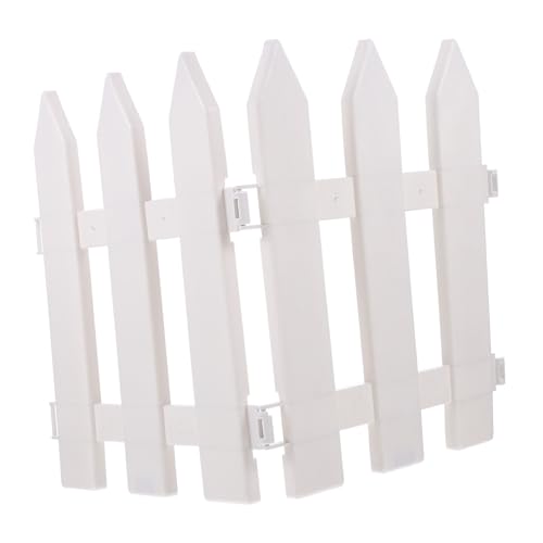 VANZACK 2 Stück Weißer Kunststoff Gartenzaun Wetterfest Vielseitiger Schutzzaun für Außenbereich Dekorative Umrandung für Rasen Terrasse Hunde Kindersicherung