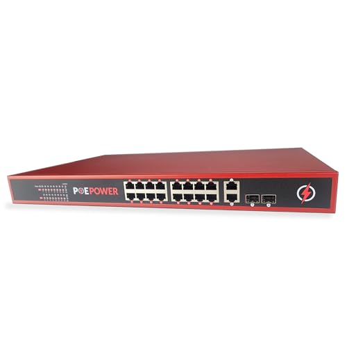 Image of 16 Port Unmanaged 802.3bt POE++ Extreme Power Gigabit POE Switch, 90 Watts on Each Port, 1200 Total Watts Budget, 4 Additional Ethernet & SFP Uplinks, 10 /100 /1000, UL Listed & TAA Compliant