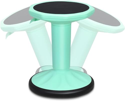 Image of Byroce Kids Adjustable Wobble Stool, 24 inch Active Learning Classroom Seat, Non-Skid Wiggle Chairs Improve Posture, Focus & Help ADHD /ADD, Flexible Student Wobble Stool for Classroom Seating (Green)