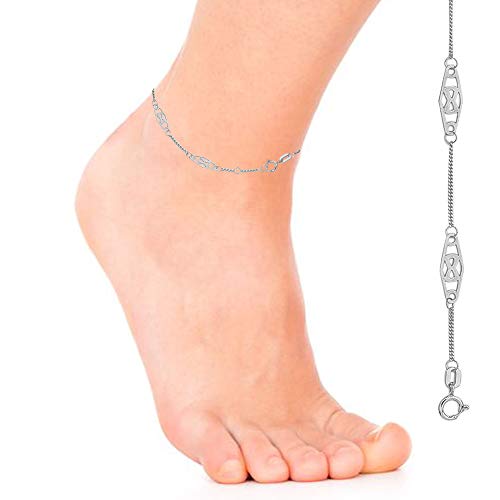 Ritastephens 14K Solid Gold Infinity Anklet 10 Inches3
