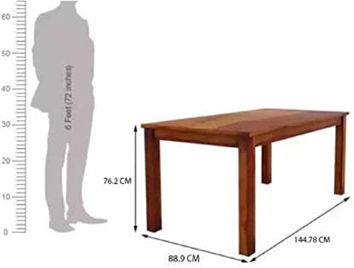 Image of SHRI MINTU'S ART Sheesham Wood Dining Table 6 Seater | Six Seater Dinning Table with 4 Chairs & 1 Bench for Home | Dining Room Sets for Kitchen & Restaurants | Chairs with Cushion | Rustic Teak Finish