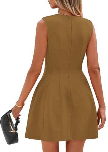 Image of PRETTYGARDEN Summer Dresses for Women 2026 Elegant Classy Spring A Line Business Casual Work Graduation Cocktail Short Dress
