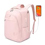 Travel Backpacks Laptop Backpack 17.3 Inch Notebook BAGSMART Water Resistant Casual Daypack Super Large Bags for Business Work Computer Bag School College Bookbag Women Girls Pink