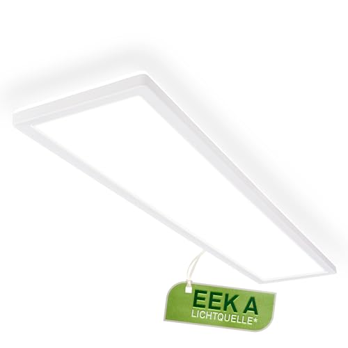 BRILONER - LED Deckenlampe 98cm mit EEK A Lichtquelle, 22,5W, 4800lm, flach, indirektes Licht, LED Lampe, LED Deckenleuchte, Wohnzimmerlampe, LED Panel, Küchenlampe, 98x20x3 cm, Weiß