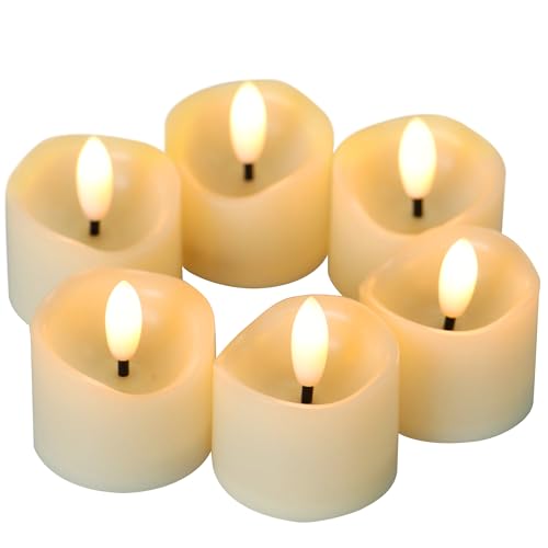 CANDLE CHOICE Velas de té sin llama que funcionan con pilas, realista, mecha negra, brillante, parpadeante, LED, velas votivas para bodas, fiestas, mesa de Halloween, decoraciones de Navidad, baterías