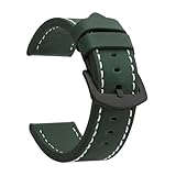 Cinturino per orologio cinturino sportivo cinturino in pelle vintage fibbia in acciaio inossidabile accessori per orologi 18mm 20mm 22mm 24mm(Army Green Black 2,22mm)
