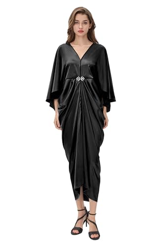 Robe des années 1920 Gatsby pour femme style cape Art Déco noire