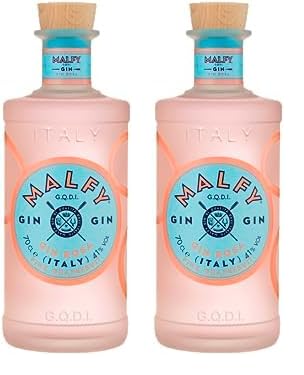 Malfy Gin Rosa – Super Premium Gin aus Italien mit Pink Grapefruit und Rhabarber – 41% Vol – 1 x 0,7L (Packung mit 2)